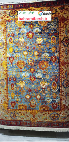 فرش ۹متری گروه شاهکار ستاره کویر یزد .جنس نخ خاب اکریلیک درالون المان ،تعداد رنگ بافته شده درفرش ۱۰رنگ ،دارای نشان استاندارد