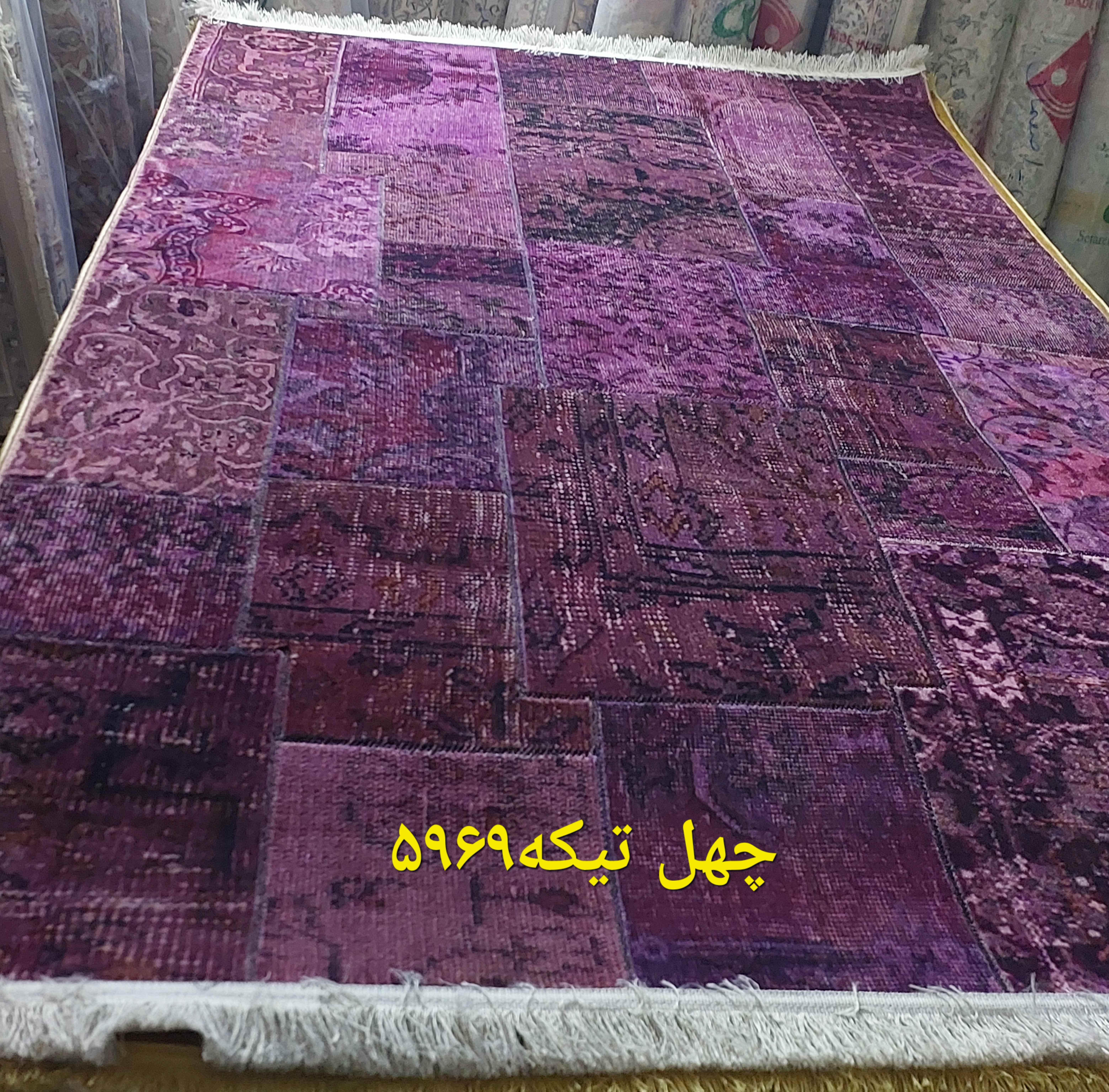 فرش چهل تیکه2/3*1/5 ابریشمی کرامتیان